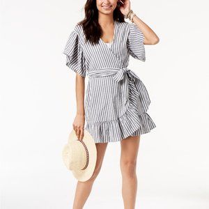 Miken Striped Wrap Swimsuit Cover-Up Women's NEW